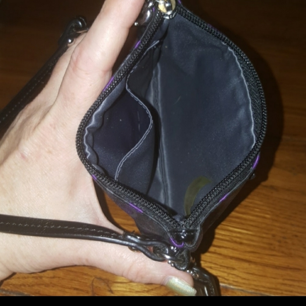 Coach Ocelot Purple Animal Print Wristlet - Picture 3 of 4